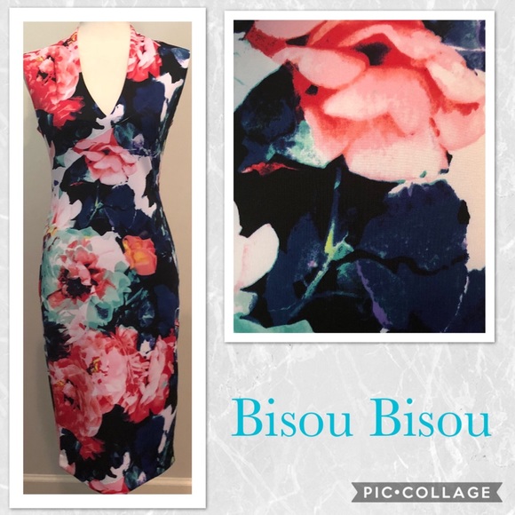 Bisou Bisou Dresses & Skirts - Bisou Bisou BodyCon Deep V-neck Dress